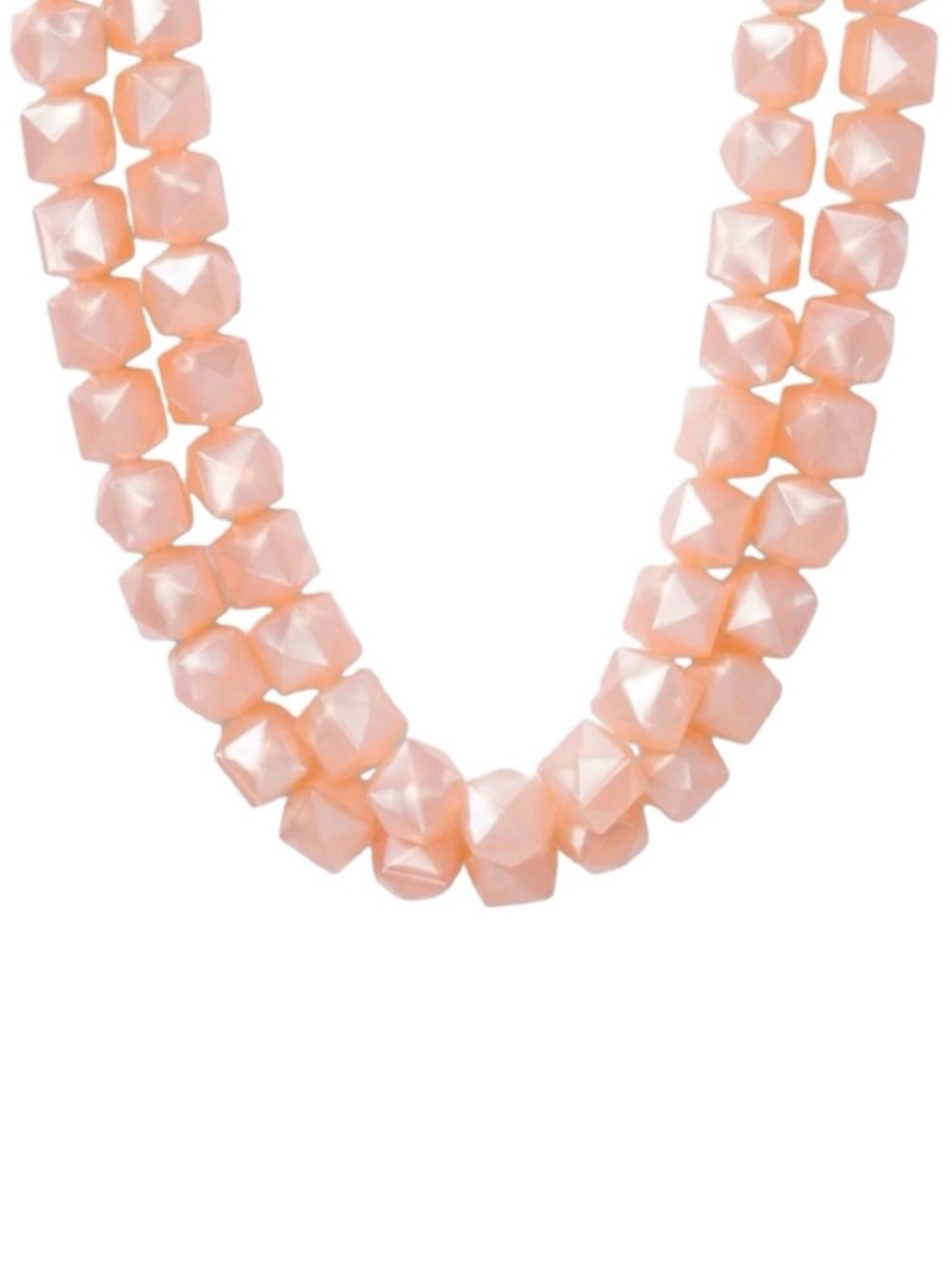 SugarFix Peach Resin Double Strand Bead Necklace (NWOT) - Picture 2 of 7